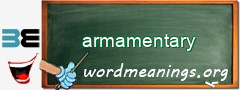 WordMeaning blackboard for armamentary